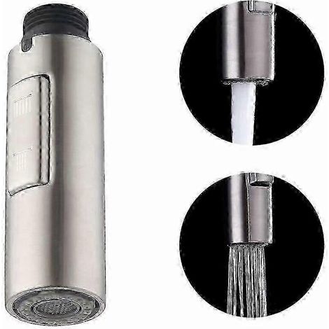 Buse de robinet de cuisine de rechange, douchette, tête de robinet universelle amovible (G1/2 acier brossé) (1/5)