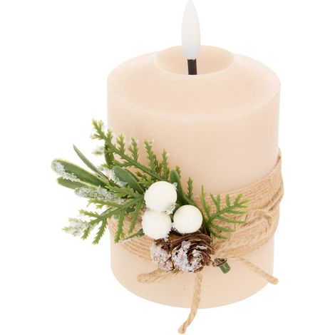 Candela led lupa beige, altezza 10 cm - Feeric lights & christmas (1/3)