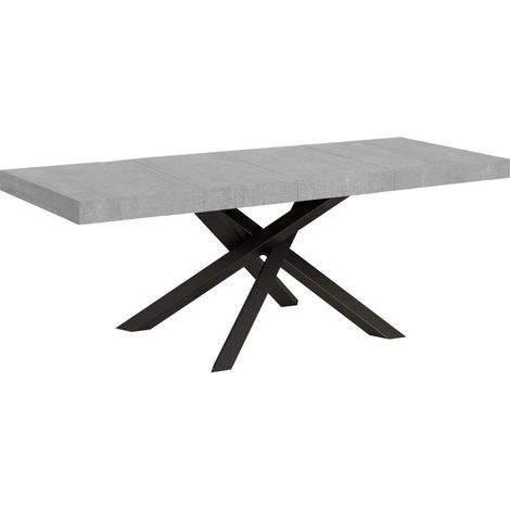 Tavolo allungabile 180/440x90 cm Volantis Premium cemento gambe antracite (1/4)