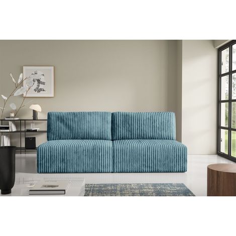 Sofa 3-Sitzer mit Schlaffunktion NATALIA XS in Stoff Tilia Blau