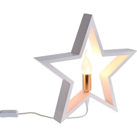 Portacandele di Natale STAR bianco design a forma di stella