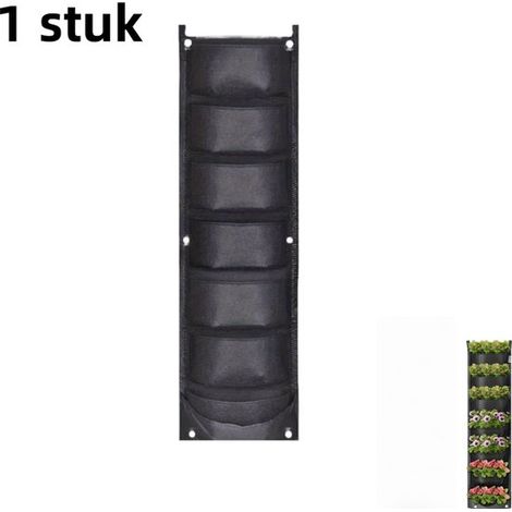1 sac de suspension vertical pour plantes vertes - Sac de suspension étanche - Sac à fleurs pour balcon et jardin - Convient pour la décoration de cour, jardin, clôture, maison, balcon, bureau - Noir (1/5)
