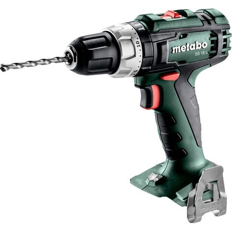 Metabo – Visseuse perceuse percussion 18V – Fonction percussion – Mandrin 13mm – Couple 60Nm – Crochet ceinture – LED d'éclairage