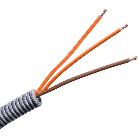 Gaine ICTA couleur grise préfilée 16G 3x1,5 MOO - Couronne 100 m - Marron Orange Orange - JANO - 2384 (1/2)