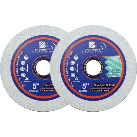 Diamanttrennscheibe 125mm für Glas, Porzellan, Jade, 2 Stück