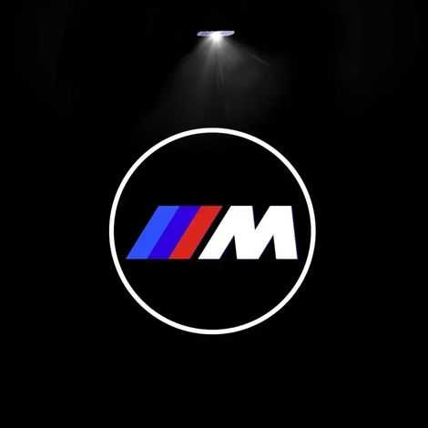 (M avec cercle, lot de 2) Convient aux BMW M X3 X5 X6. Lot de 2 logos lumineux pour portières de voiture. Accessoire compatible avec BMW X1 X3 F25 M3 X2 E90 E91 E60 X5 X6 X7 E84 E83 E70 G30 G38 M. Bie (1/4)