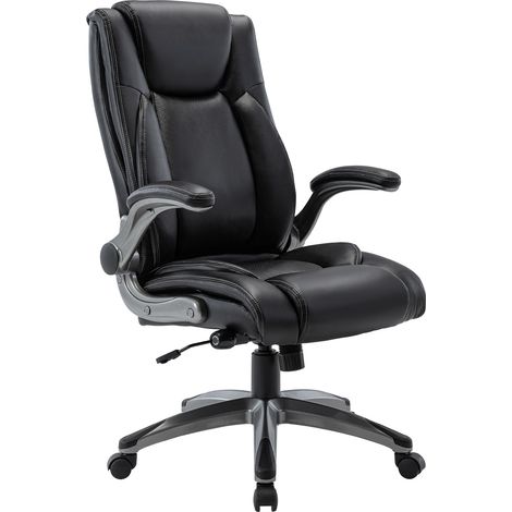 COLAMY Chaise de bureau - chaise de bureau ergonomique - Fauteuil de direction pivotant, capacité de charge de 150 kg - Noir