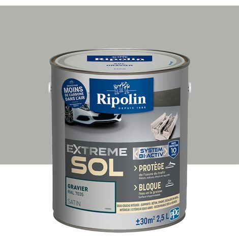 Ripolin – Peinture satin pour sol intérieur et extérieur 2,5L – Ultra-résistante aux taches et aux chocs – Protection 10 ans – Gravier Ral 7035 (1/7)