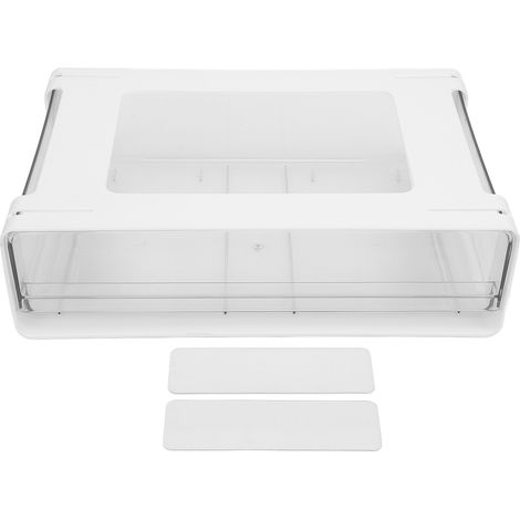 boîte de rangement-Organiser sous bureau à tiroirs coulissants en plastique translucide à haute capacité de stockage (1/5)
