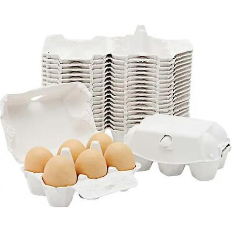 40 Eierkartons aus Papier für Hühnereier, 6 Eier pro Karton, ideal für Bauernmärkte und Reisen. (1/5)