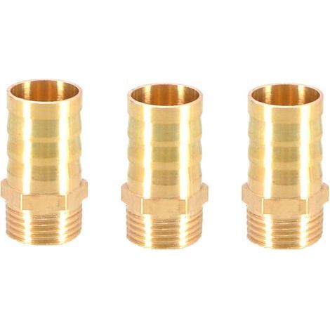 3PCS Raccord de tuyau d&39arrosage cannelé en laiton Coupleur Connecteur 16 mm à 0,95 cm Filetage BSP mâle Raccord de tuyau Adaptateur de tuyau (1/3)