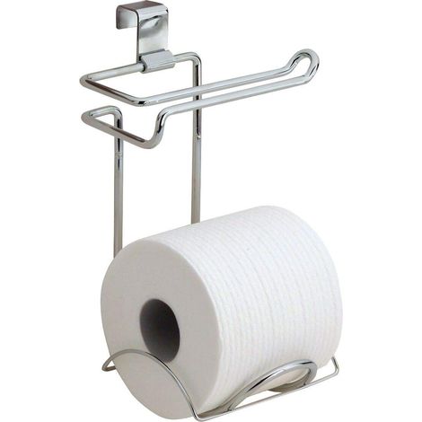 iDesign Classico Portacarta Igienica con Supporto Superiore, Metallo, Argento, 14x2.5x5.75 cm (1/5)