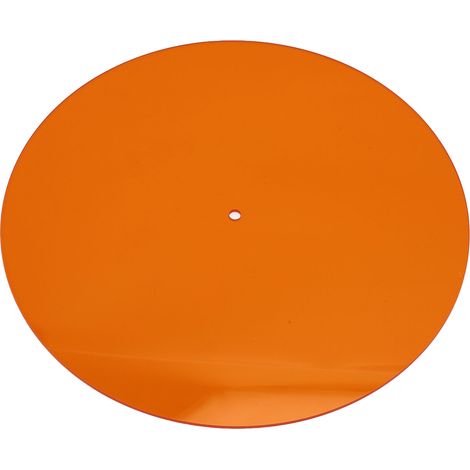 Tapis de platine vinyle en acrylique orange 12 pouces : réduit le bruit, améliore la qualité sonore et est antistatique. Il réduit le bruit et améliore les glissements. (1/5)
