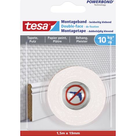 tesa WALLPAPER 77742-00000-00 Ruban de montage tesa® Powerbond blanc (L x l) 1.5 m x 19 mm 1 pc(s) (1/5)