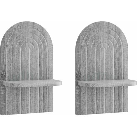 Wall Shelf 2 pcs Grey Sonoma 23 x 13.5 x 37.5 cm vidaXL (1/5)