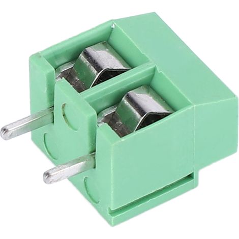 Connecteur à vis PCB 5mm pas 2 broches, 50 pièces, bornier enfichable 26-14AWG, montage traversant, câblage électrique. (1/5)