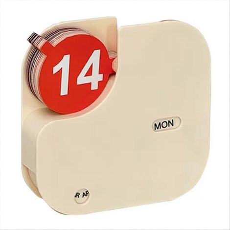 Calendrier de bureau minimaliste en plastique, calendrier à rabat pour la maison et le bureau, calendrier de bureau rotatif, compact et portable (1/5)