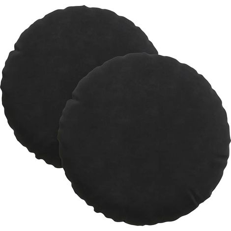 Maison Exclusive - Sitzkissen 2 pcs Schwarz Ø30 x 13 cm Samt
