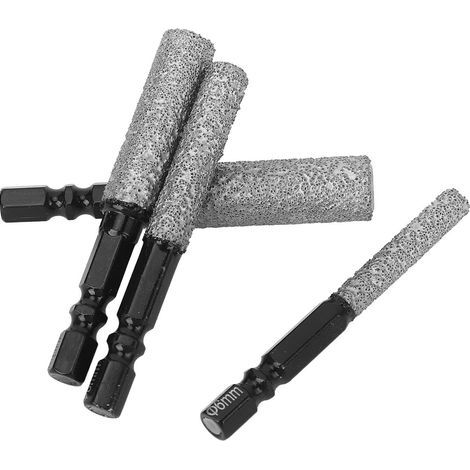 Jeu de forets diamantés, 4 pièces, scie cloche polyvalente à tige hexagonale 6 8 10 12mm pour porcelaine, céramique et verre (1/5)