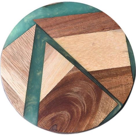Untersetzer aus Holz und Kunstharz zum Schutz Ihrer Tische. Holzuntersetzer mit Kunstharzbeschichtung für Zuhause, Büro und Bar. (1/5)