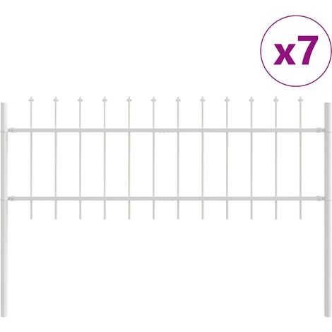 Maison Exclusive - Gartenzaun 7 pcs Weiß 11,9 x 0,6 m Pulverbesch