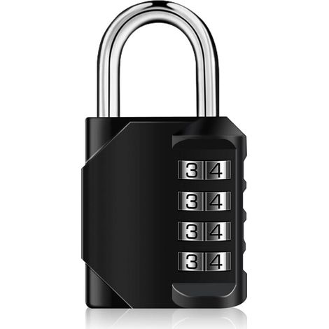 Cadenas à Combinaison à 4 Chiffres, Serrure Combinée en Acier Plaqué Cadenas de Sécurité Sans Clé pour Salle de Sport, Ecole, Extérieur et Casier des Employés