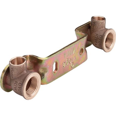 Viega Unidad de montaje Gemini, d 12mm, Rp 3/8, Distancia entre ejes 120 Bronce rojo, acero cincado Modelo 94476EX, 105990