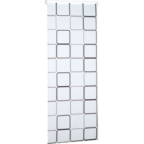 Tenda da doccia quadrata semi-trasparente retrò 240 x 60 x 5 cm in PVC bianco 130007006