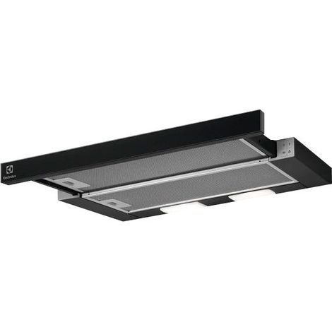 Electrolux – Hotte casquette télescopique 59,8 cm – Extraction 410 m³/h – 3 niveaux de vitesse – Éclairage LED – Classe énergétique C