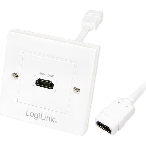Bloc prise murale encastrable - HDMI - blanc