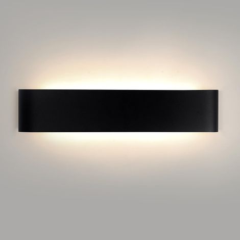 Indoor Wall Light 18 W, 3000 K/4000 K/6500 K Selectable Colour Temperature Indoor Wall Sconces 28 cm Black IP44 for Office, Living Room, Stairs, Corridors, 1 Piece (1/5)