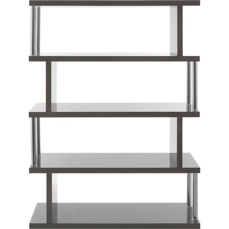 Premier Housewares 4 Tier Metal Shelving Unit MDF Shelving Units For Storage Stainless Steel Shelf Unit Grey Gloss Heavy Duty Shelves 120 X 40 X 160 (1/5)