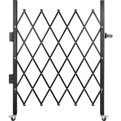 VEVOR Cancello Sicurezza Pieghevole Cancello Porta Pieghevole 161cm x 180cm, Cancello di Sicurezza in Acciaio, Cancello di Sicurezza Espandibile Flessibile, Cancello a Sbarramento Girevole a 360° (1/5)