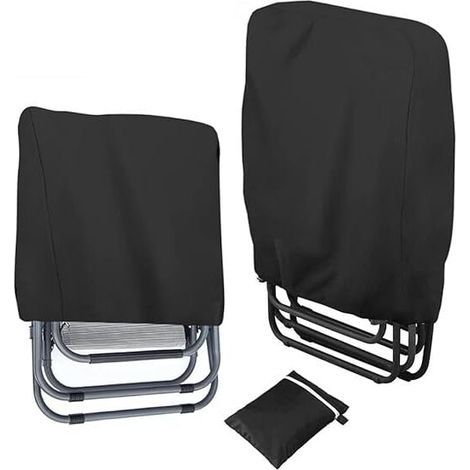 Juego de 2 fundas protectoras para sillas plegables de jardín de 71x34x110cm - Impermeables - Resistentes al viento - Resistentes a los rayos UV - Fabricadas en tejido Oxford 210D - Para tumbonas de j (1/5)