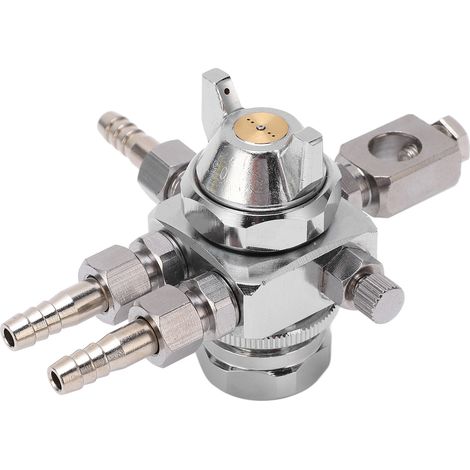Pistolet pulvérisateur automatique buse inox corps zamak chromé petit argent peinture huile industrie 1.3mm/0.05in (1/5)