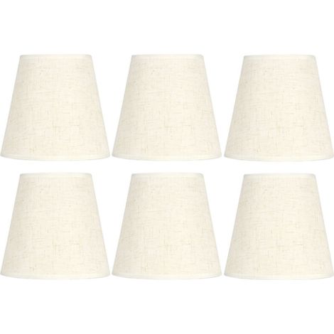 Set di 6 paralumi in tessuto dal design nordico essenziale, per lampadari da parete con attacco E14. (1/4)