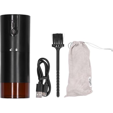 Tragbare USB-Kaffeemühle, stufenlose Mahlgradeinstellung, für Zuhause und Gastronomie, schwarz (1/5)