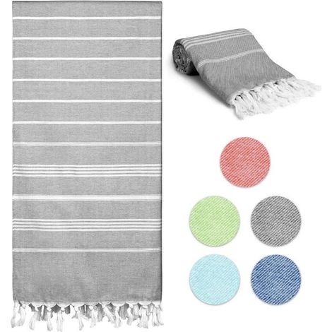 Serviette de Plage - Non spécifié - Grande - 90x180cm - Coton - Sèche Rapide gris SERVIETTE DE PLAGE (1/5)