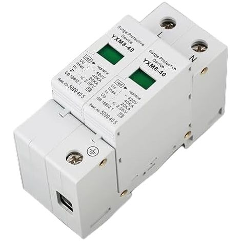 Dispositif de parafoudre 2P 40KA, protection contre les surtensions 220V basse tension pour la foudre DC 420V 40KA din+parafoudre d (1/5)