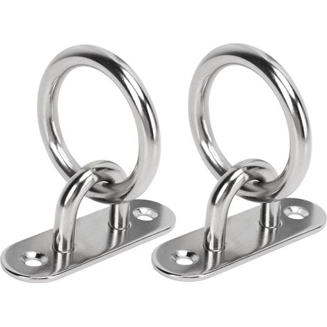 2 Pièces Plaque d'Œillet en Acier Inoxydable Haute Résistance, Polie et Robustes avec Anneaux Ronds pour Usage Maritime, Épaisseur 8MM (1/5)