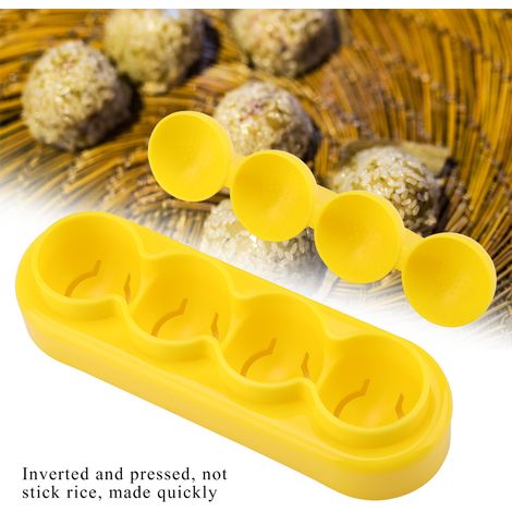 Moule à bento pour rouleaux de riz, en forme de petite boule, en polypropylène alimentaire, avec cuillère. (1/5)