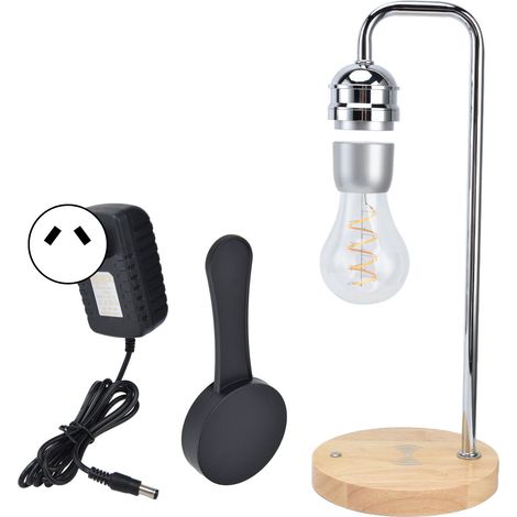 Ampoule LED magnétique lévitation flottante lampe de bureau Maglev avec socle en bois 100-240V prise AU (1/5)