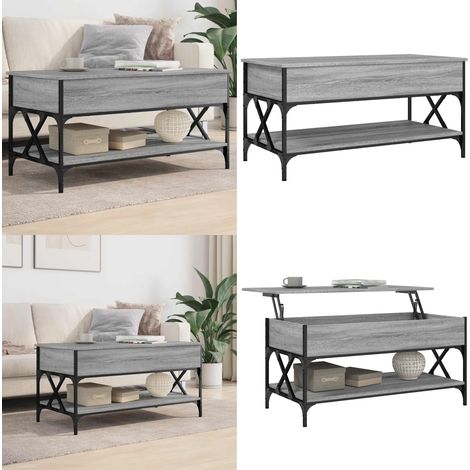 Couchtisch Grau Sonoma 100x50x50 cm Holzwerkstoff und Metall - Wohnzimmer - Holzwerkstoff (1/5)