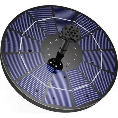 DBBEGK Fontaine Solaire Extérieur Flottante 3.5W, Pompe Bassin Solaire avec Batterie et 6 Buses, pour Bain d'oiseaux Aquarium Jardin Fontaine (1/4)