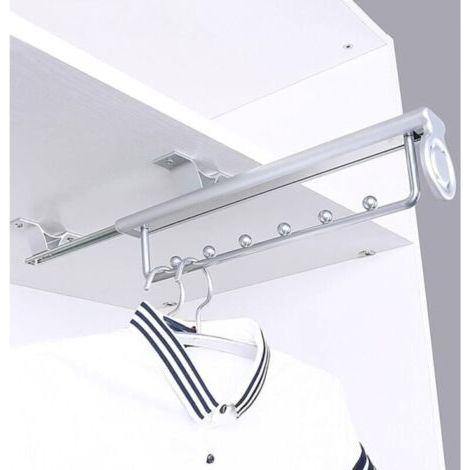 35CM Heavy Duty Porte-Vêtements Extractible Porte Pantalon Cintre Coulissant,Penderie Telescopique,Rail De Suspension Pour Armoire À Vêtements (1/4)