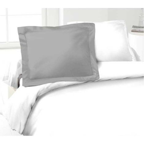 Funda de almohada de algod贸n LOVELY HOME, lote de 2, gris claro, 50 x 70 cm, OEKO-TEX (1/2)