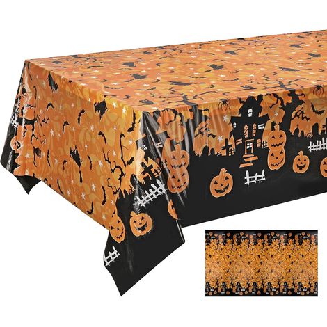 Nappe en plastique d'Halloween, motif d'araignée de maison hantée de sorcière de chauve-souris de citrouille pour la décoration de fête d'halloween