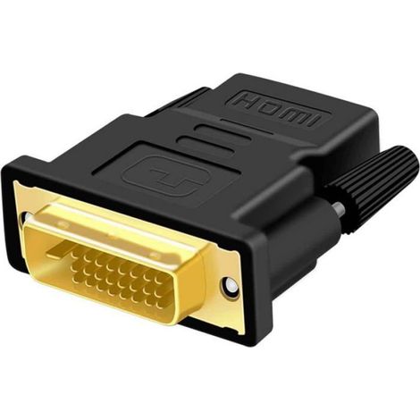 1 Adaptateur DVI vers HDMI, Connecteur DVI-D 24+1, Bidirectionnel 1080p, Pour Ordinateur et Téléviseur (1/5)