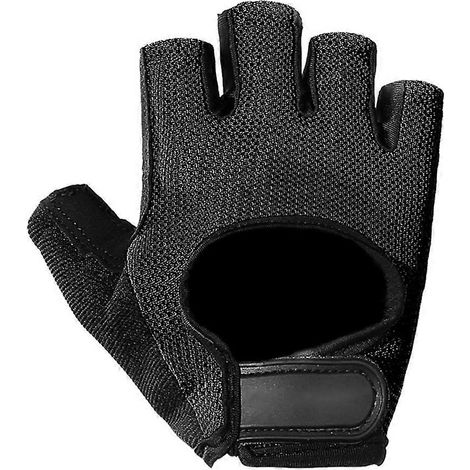 Gants de fitness respirants et anti-transpirants, demi-doigts, noirs, taille L, 1 paire - Durables et confortables (1/5)