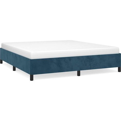 Maison Exclusive - Giroletto senza Materasso Blu Scuro 160x200 cm in Velluto (1/5)